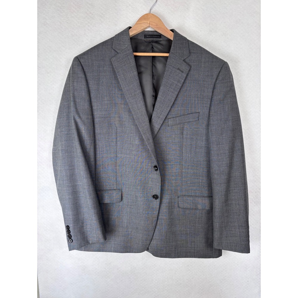 Lauren Ralph Lauren Gray 100% Wool Sport Coat Blazer 44R Two Button Career